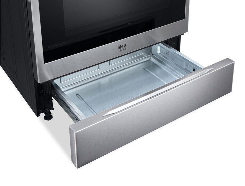 Cuisinière intelligente à gaz LG Studio de 6,3 pi³ avec hublot InstaViewMD et friture à air - acier inoxydable Smudge-ProofMD - LSGS6338F