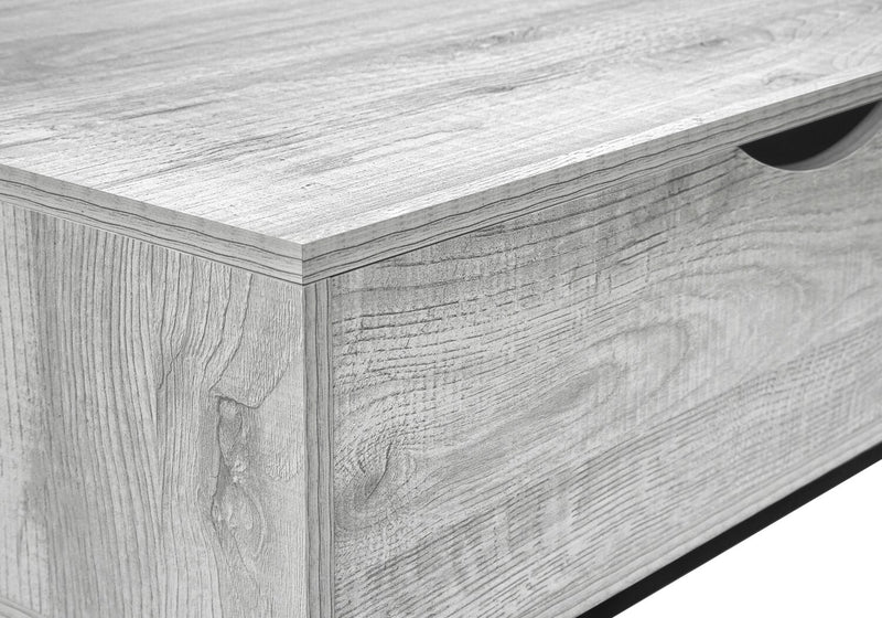 Table à café moderne Bence de 42 po avec dessus relevable et rangement - taupe avec pattes en métal noir