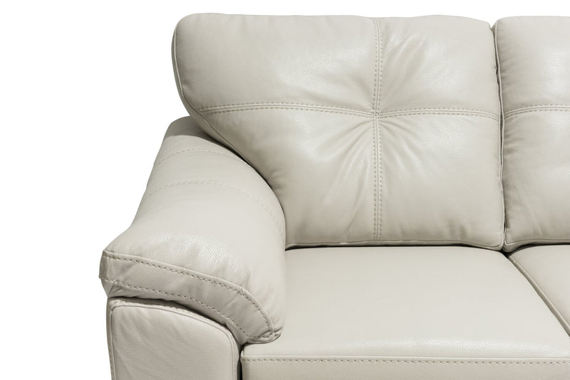 Sofa sectionnel de droite Addison 2 pièces fabriqué au Canada en tissu d’apparence cuir avec coussins de siège amovibles - beige