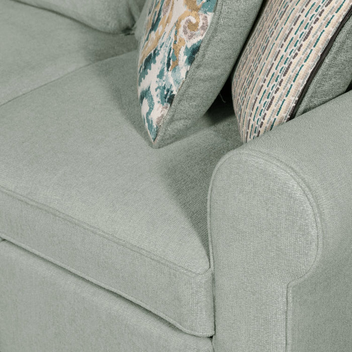 Sofa-lit sectionnel de gauche Haven de Scott Living 2 pièces en tissu de chenille avec fauteuil long de rangement - bleu écume de mer