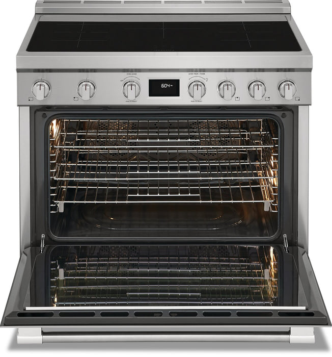Cuisinière à induction Frigidaire Professional de 4,4 pi³ avec convection à 2 ventilateurs et surface de cuisson facile à nettoyer - acier inoxydable Smudge-ProofMD - PCFI3670AF
