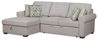  Sofa-lit sectionnel de gauche Haven de Scott Living 2 pièces en tissu de chenille avec fauteuil long de rangement - gris