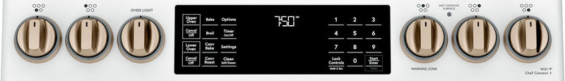 Cuisinière intelligente électrique Café de 7 pi³ avec convection européenne véritable et grilles autonettoyantes - blanc mat - CCES750P4MW2