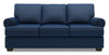 Sofa personnalisable Roll de Sofa Lab de 86 po fabriqué au Canada en tissu d’apparence lin avec accoudoirs enroulés - bleu Pax Navy