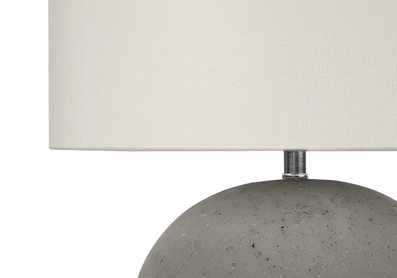 Lampe de table de 20 po béton gris avec abat-jour ivoire