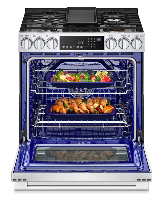 Cuisinière intelligente à gaz LG Studio de 6,3 pi³ avec hublot InstaViewMD et friture à air - acier inoxydable Smudge-ProofMD - LSGS6338F