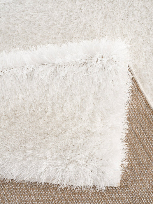 Carpette à poil long Harlow blanche - 5 pi x 7 pi