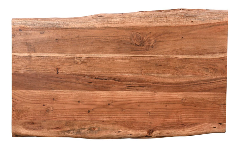 Table à café rustique Kaleb de 45 po - brune et noire avec pattes en métal