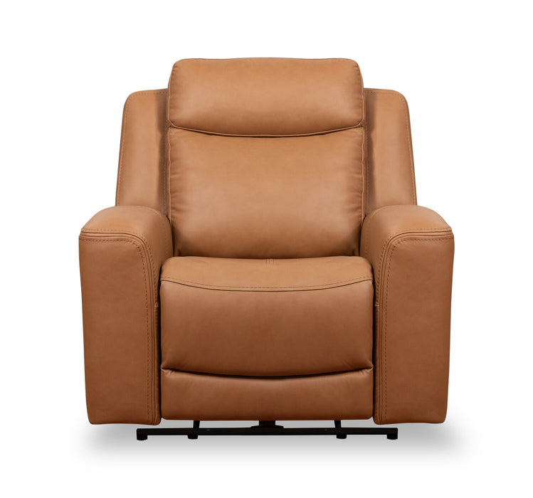 Fauteuil à inclinaison électrique Prescott de Scott Living de 42,5 po en cuir véritable avec appuie-tête électrique - brun courge musquée