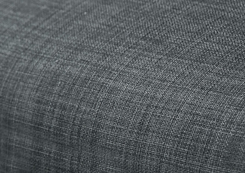 Futon June de 73,2 po en tissu d’apparence lin avec mécanisme Klik Klak, pattes en métal et capitonnage - gris