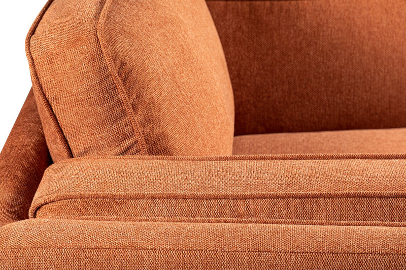 Fauteuil Kassia de Kort & Co. de 40,9 po en tissu d’apparence lin avec base et pattes en bois - orange