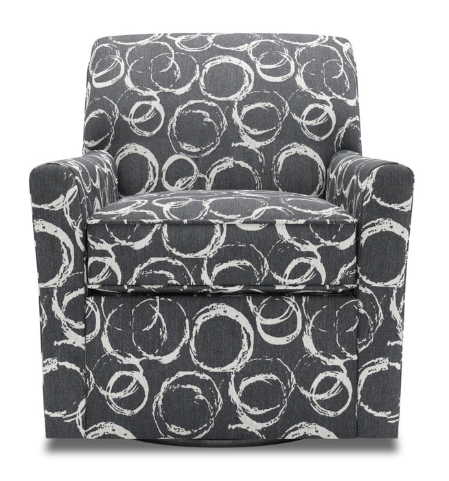 Fauteuil d’appoint pivotant Sofa Lab personnalisable de 31 po fabriqué au Canada en tissu - Heather multicolore