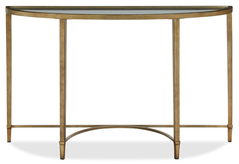Table de salon traditionnelle Copia de 50 po avec dessus en verre - argentée et dorée avec base en métal
