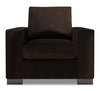 Fauteuil Track de Sofa Lab personnalisable de 38 po fabriqué au Canada en tissu de chenille - brun Luxury Chocolate