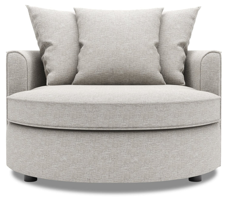 Fauteuil d’appoint enveloppant Sofa Lab personnalisable de 48 po fabriqué au Canada en tissu de chenille - argenté Luxury Silver