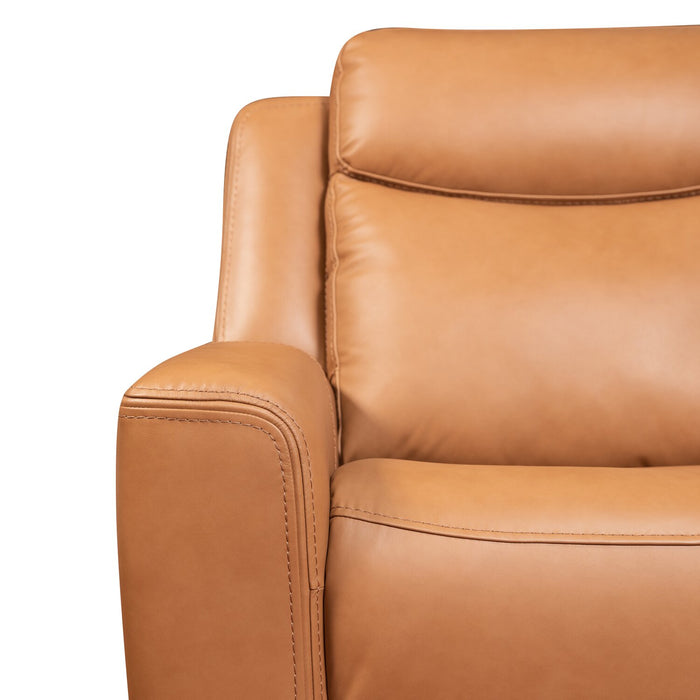 Sofa à inclinaison électrique Prescott de Scott Living de 88,5 po en cuir véritable avec appuie-têtes électriques - brun courge musquée