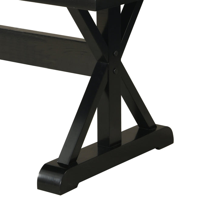 Table de salle à manger Verona de 70 po (L) avec dessus en marbre synthétique et base à tréteaux - blanche