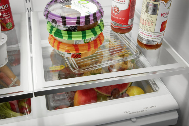 Réfrigérateur Whirlpool de 22 pi³ et de 33 po à congélateur inférieur - acier inoxydable noir - WRFF5333PV