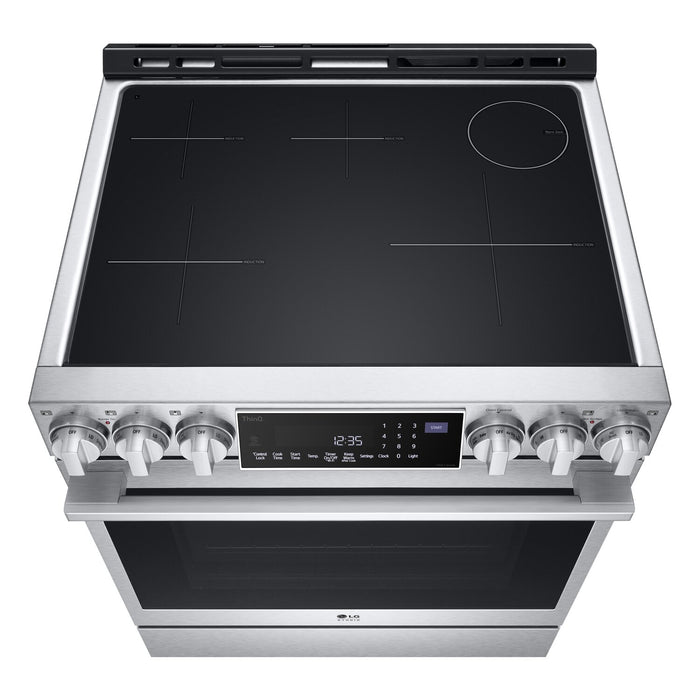 Cuisinière intelligente à induction LG Studio de 6,3 pi³ avec hublot InstaViewMD et friture à air - acier inoxydable Smudge-ProofMD - LSIS6338F