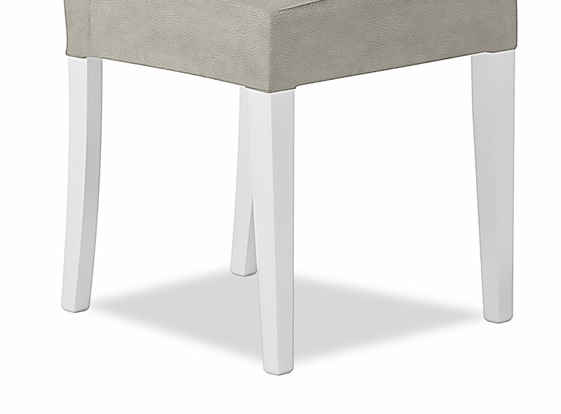 Chaise de salle à manger Raia en tissu de cuir végétalien - fabriquée en Italie, moderne - gris clair