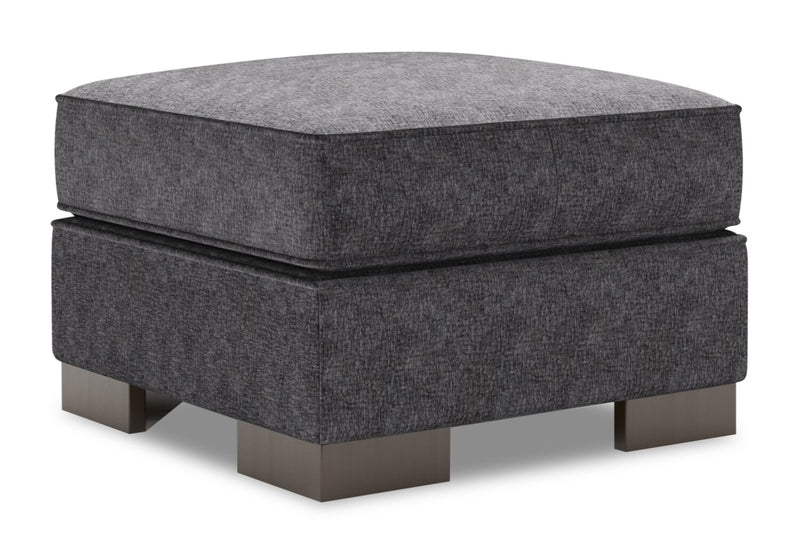 Pouf personnalisable Track de Sofa Lab de 24 po fabriqué au Canada en tissu de chenille - gris Luxury Charcoal