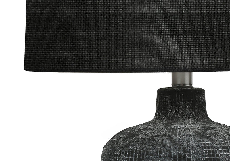 Lampe de table de 24 po en céramique texturée noire