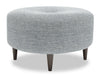 Pouf personnalisable The Curve de Sofa Lab de 31 po fabriqué au Canada en tissu d’apparence lin - gris Luna Pewter