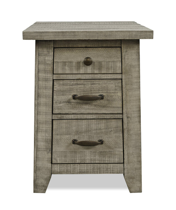 Table de fauteuil rustique Colson de 18 po avec rangement - bois de grève 