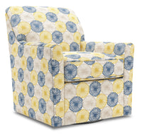  Fauteuil d’appoint pivotant Sofa Lab de 31 po fabriqué au Canada en tissu - Sunshine multicolore 