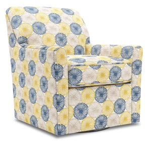Fauteuil d’appoint pivotant Sofa Lab personnalisable de 31 po fabriqué au Canada en tissu - Sunshine multicolore