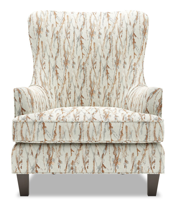 Fauteuil d’appoint à oreilles Sofa Lab personnalisable de 32 po fabriqué au Canada en tissu - Mineral multicolore