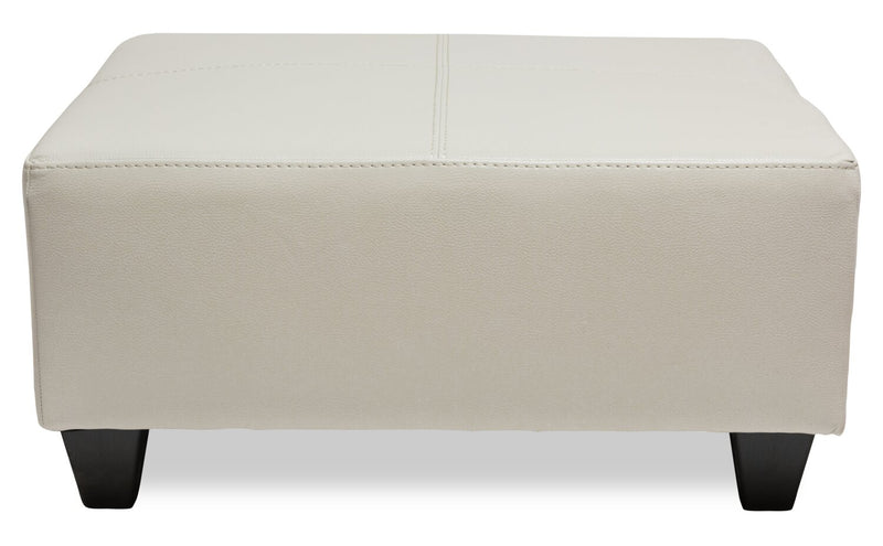 Pouf Addison de 37 po fabriqué au Canada d’apparence cuir - beige