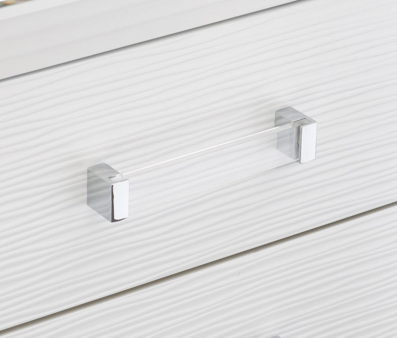 Commode somptueuse Max de 66 po (L) x 41 po (H) à 6 tiroirs pour la chambre à coucher - blanche