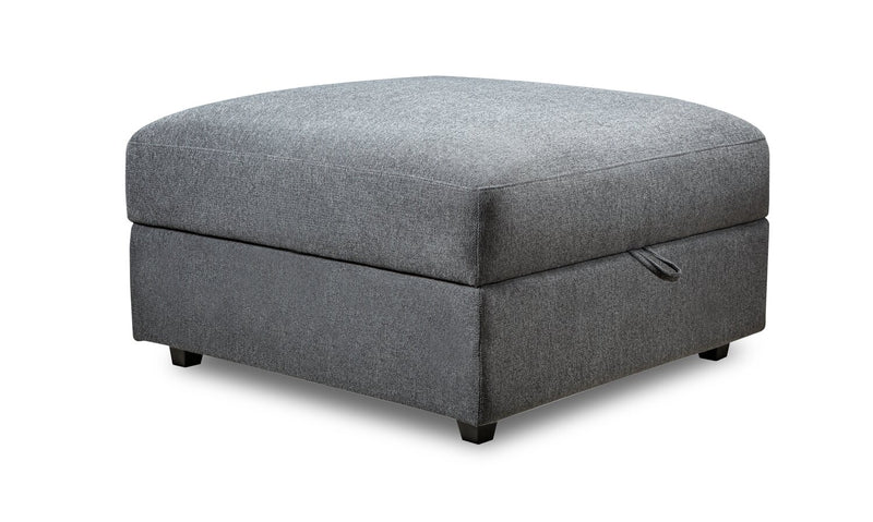 Pouf de rangement modulaire Evolve de Scott Living de 39,5 po en tissu d’apparence lin avec coussin en duvet et plumes - gris anthracite