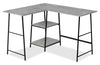 Bureau en forme de L Evlin de 42 po à tablettes - gris