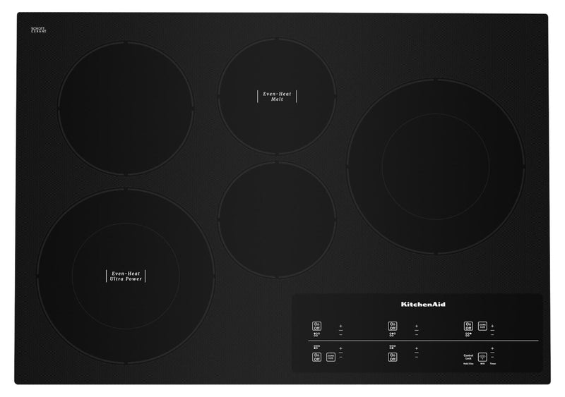 Surface de cuisson électrique KitchenAid de 30 po à 5 éléments - noire - KCES950KBL