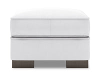 Pouf Track de Sofa Lab de 24 po fabriqué au Canada en tissu d’apparence lin - blanc Pax Ice
