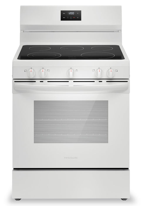 Cuisinière électrique Frigidaire de 5,3 pi³ avec élément à ébullition rapide et surface de cuisson à 5 éléments - blanche - FCRE305CBW