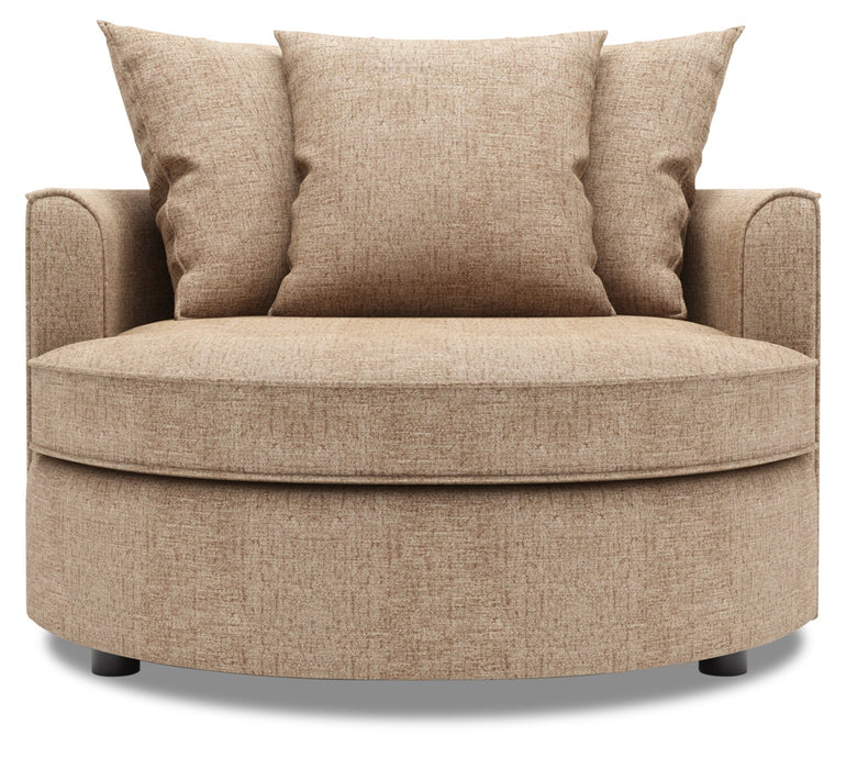 Fauteuil d’appoint enveloppant Sofa Lab personnalisable de 48 po fabriqué au Canada en tissu de chenille - taupe Luxury Taupe