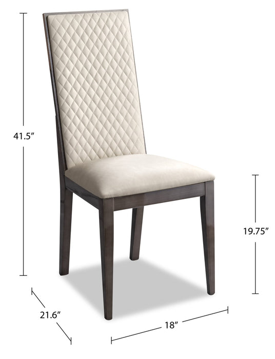 Ensemble de salle à manger Gino 5 pièces avec table et 4 chaises - fabriqué en Italie, rallonge de 63 po à 86 po (L), moderne - brun