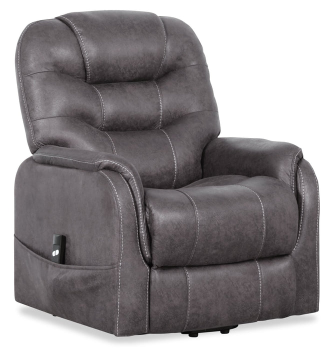 Fauteuil basculeur à inclinaison électrique Landon de 34 po en microfibre - gris