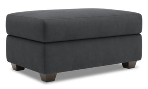 Pouf de rangement personnalisable The Trunk de Sofa Lab de 39 po fabriqué au Canada en tissu d’apparence lin - gris Pax Pepper