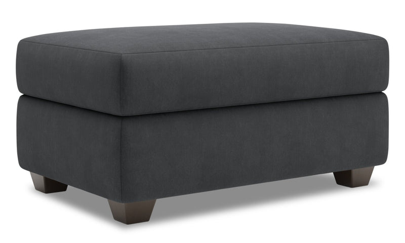 Pouf de rangement personnalisable The Trunk de Sofa Lab de 39 po fabriqué au Canada en tissu d’apparence lin - gris Pax Pepper