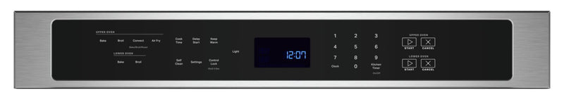 Four mural double électrique Maytag de 8,6 pi³ et de 27 po avec convection véritable - acier inoxydable résistant aux traces de doigts - MOED6027LZ