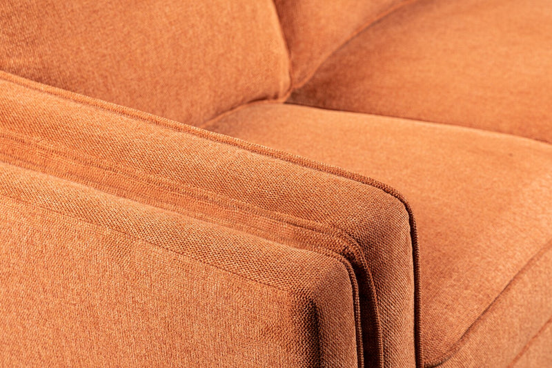 Sofa Kassia de Kort & Co. de 90,6 po en tissu d’apparence lin avec base et pattes en bois - orange