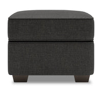 Pouf Roll de Sofa Lab de 24 po fabriqué au Canada en tissu d’apparence lin - gris Luna Kohl