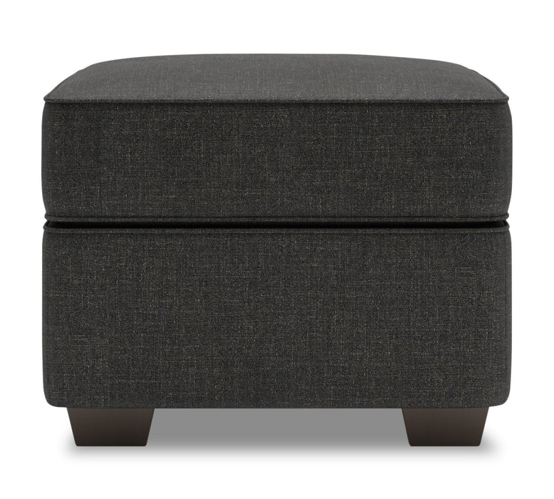 Pouf personnalisable Roll de Sofa Lab de 24 po fabriqué au Canada en tissu d’apparence lin - gris Luna Kohl