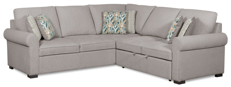 Sofa-lit sectionnel de droite Haven de Scott Living 2 pièces en tissu de chenille - gris