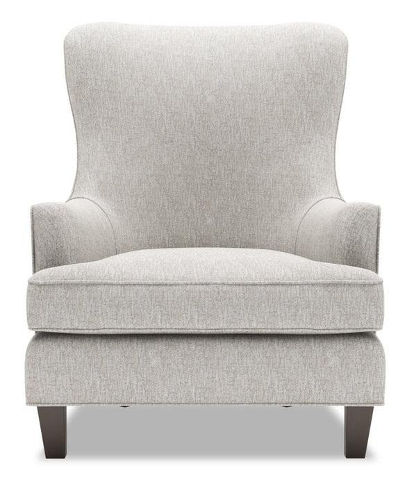 Fauteuil d’appoint à oreilles Sofa Lab personnalisable de 32 po fabriqué au Canada en tissu de chenille - argenté Luxury Silver
