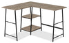 Bureau en forme de L Keenan de 47,25 po à tablettes ouvertes - taupe